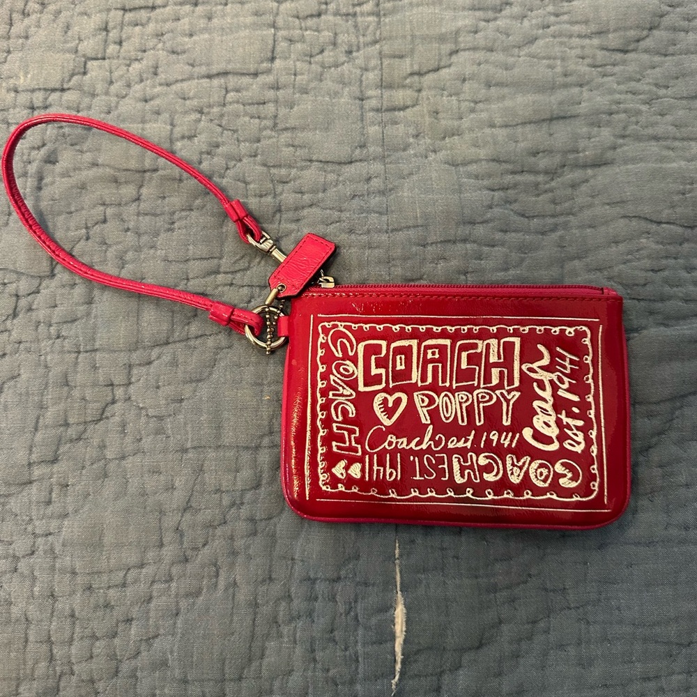 Coach Red Patent Leather Wristlet